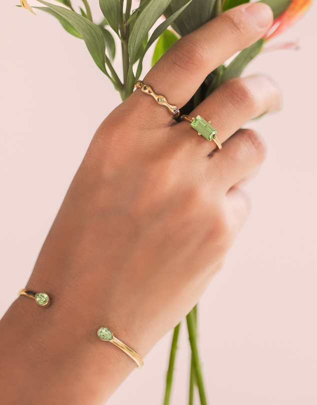 Elli Jewelry - Bangle Crystal 925 Sterling Silver Gold-Plated