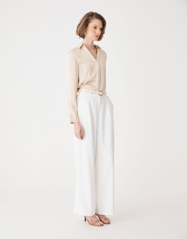 Forcast - Daphne Pleated Crepe Pants
