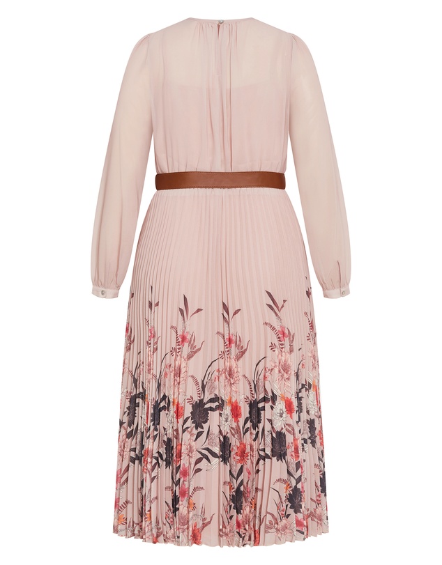 City Chic - Plus size Love Pleat Border Dress - buff