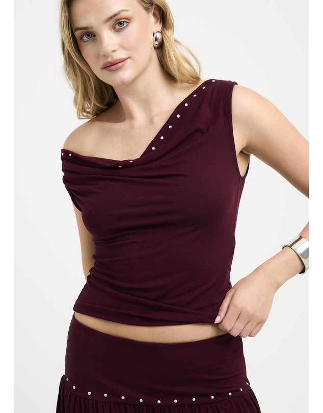 Insight - Lina Studded Cowl Neck Top