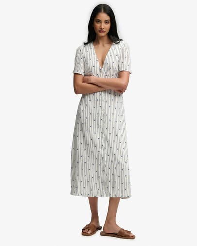 Carnation Cream Ditsy Stripe