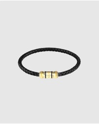 GUESS - Gold-Tone Hexagon Leather Bracelet