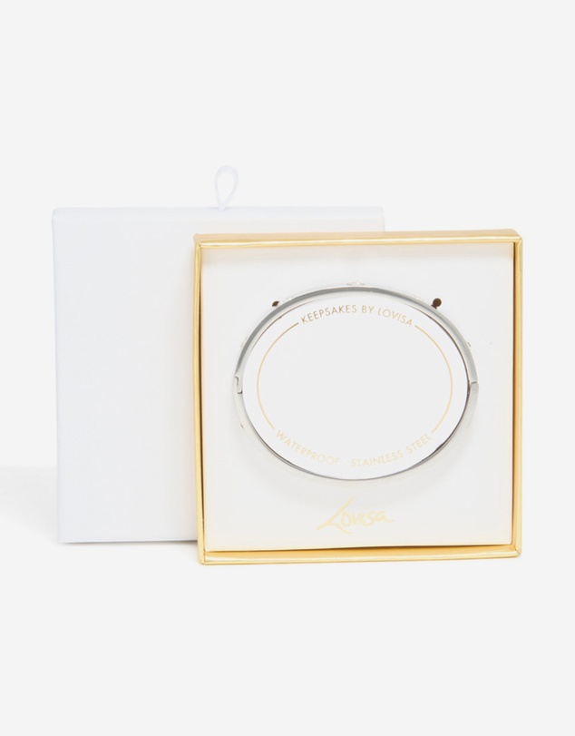 Lovisa - Waterproof Stainless Steel Cubic Zirconia Flower Bangle