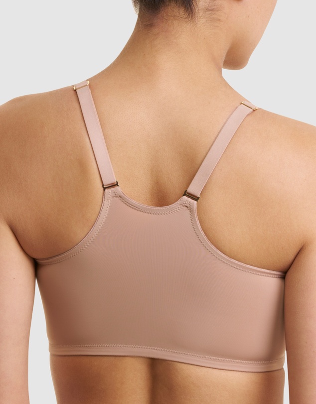 Natori - Pretty Smooth Zip Front Pocketed Post-Surgery Bra With Cotton & Lace