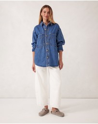 Ceres Life - Bobbi Side Pocket Denim Shacket
