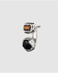 Haze & Glory - ICONIC EXCLUSIVE - Two-Stone Curved Ear Jacket in Oxidized Silver