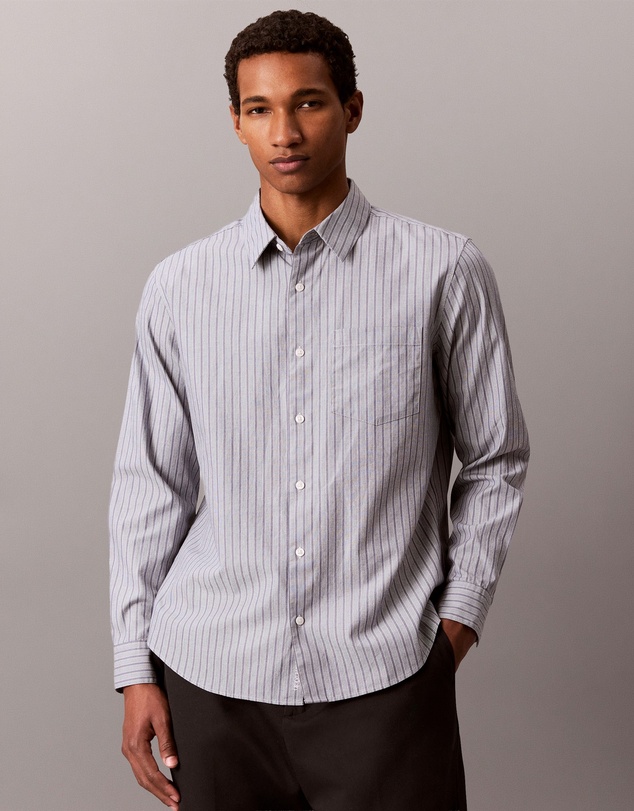 Calvin Klein - Cotton Poplin Stripe Classic Button-Down Shirt