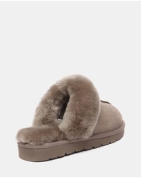 EVERAU - EverAU Ugg Muffin Slipper Suede Cow Suede Upper House Shoes