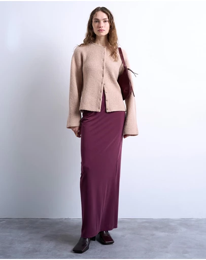 TOPSHOP - Curpo Ruched Maxi Skirt With Hitch Side Detail
