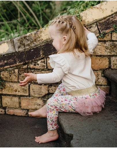 Fleur Harris - 'Enchanted Flowers' Fabulous Frilled Legging in Cloud