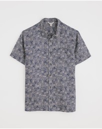 Seasalt - Seasalt Cornwall Navy Blue Heron Short Sleeve Shirt