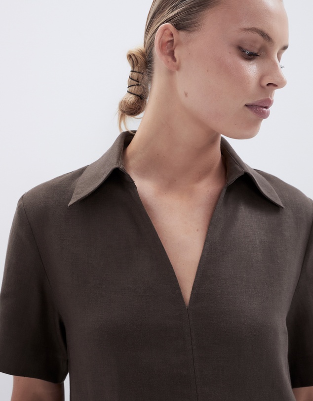 UNISON - Collared Linen Dress