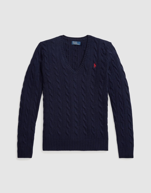 Polo Ralph Lauren - Cable-Knit Wool-Cashmere V-Neck Sweater - ICONIC EXCLUSIVE
