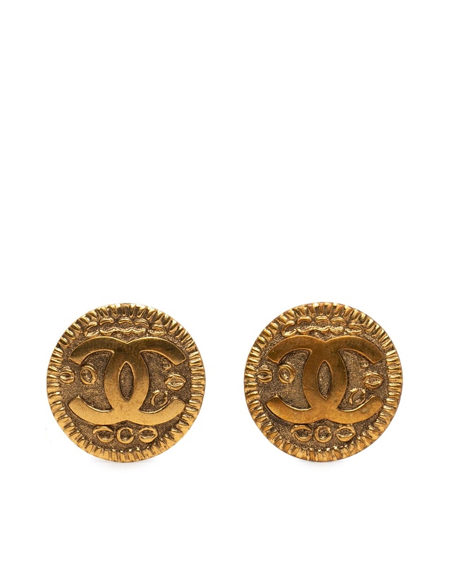 Pre-Loved by Azura Reborn - Pre-Loved CC Gold Plated Round Clip On Earrings