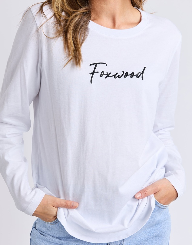 Foxwood - Signature Long Sleeve Tee White