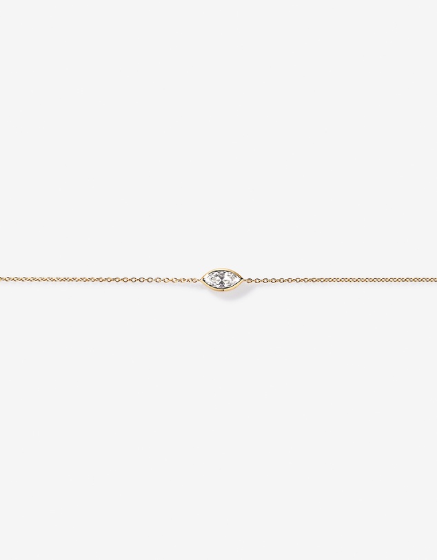 Michael Hill - Marquise Cut White Created Sapphire Bezel Bracelet in 10kt Yellow Gold