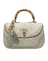 Pre-Loved by Azura Reborn - Pre-Loved Large Speckled Leather New Bamboo Top Handle Bag