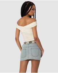 EDIKTED - Crisscross Off Shoulder Top