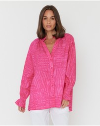 ALEXANDRA - Meeka Blouse Hot Pink Brush Stoke