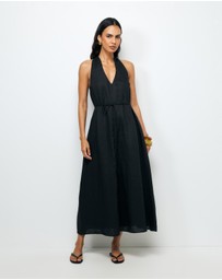 AERE - Loretta Linen Midi Dress