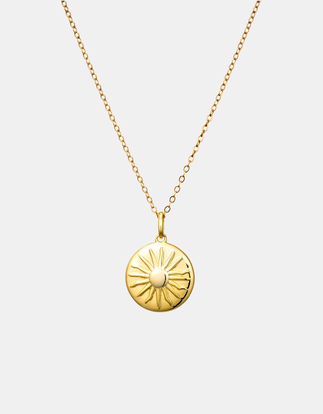 Zoe Olivia - 14K Gold Vermeil Medallion Sun Necklace