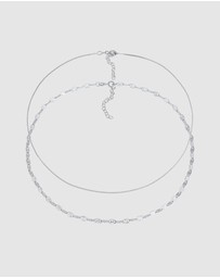 Elli Jewelry - Necklace Choker Venetian Plate Set of 2 in 925 Sterling Silver