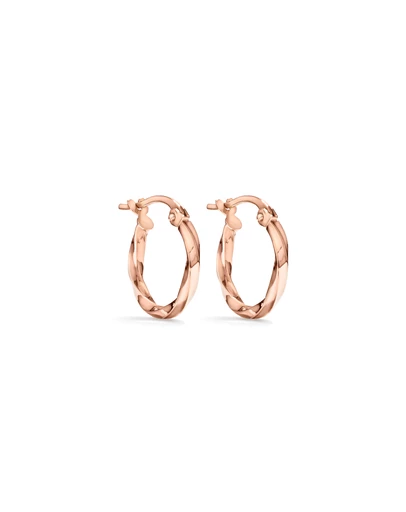 Michael Hill - 13mm Square Twist Hoop Earrings in 10ct Rose Gold