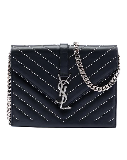 Pre-Loved by Azura Reborn - Pre-Loved Studded Chevron Calfskin Monogram Envelope Chain Flap