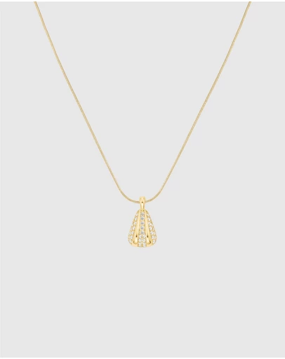 Rosefield - Pavé Striped Gold-Tone Necklace