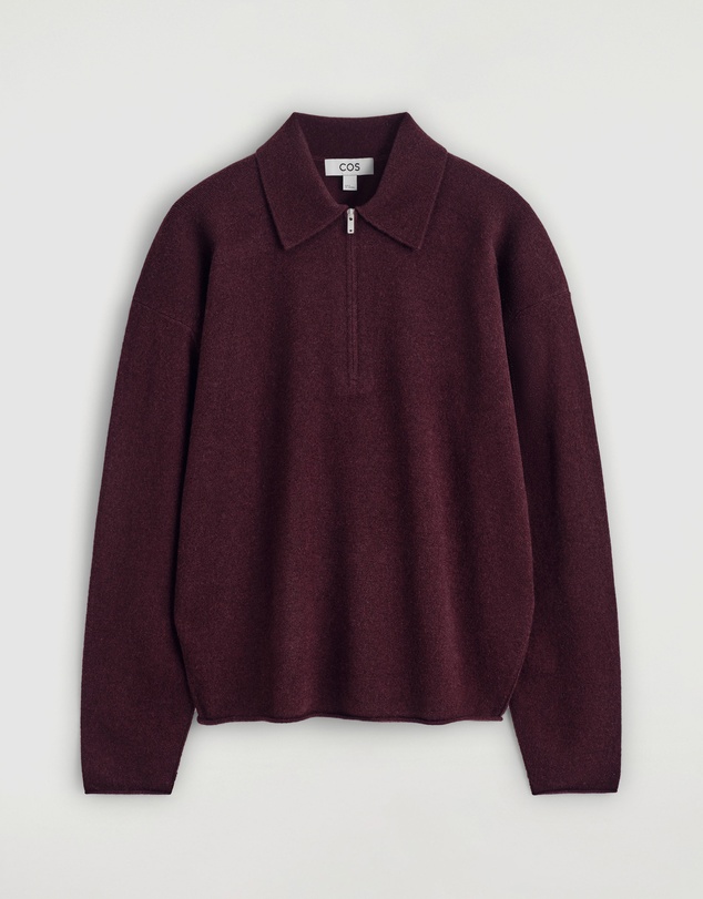 COS - Merino Wool-Yak Zip-Up Polo Shirt