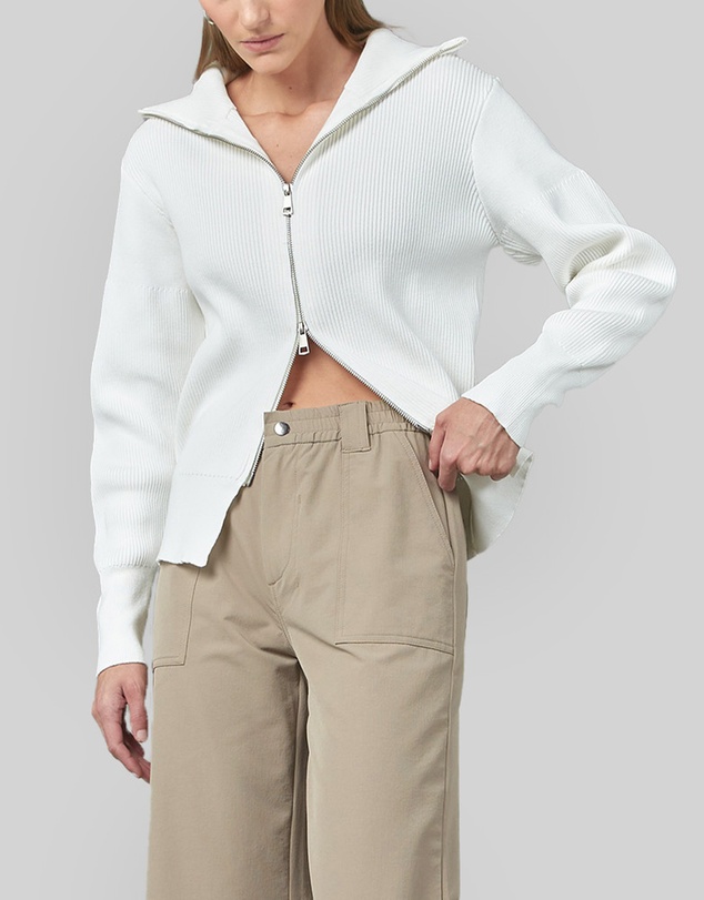 DRICOPER DENIM - Clara Ivory Rib Knit Top