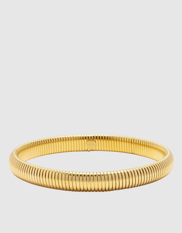 Nialaya Jewellery - 8mm Gold Stretch Bangle
