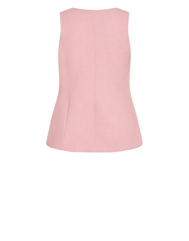 City Chic - Plus size Imogen Vest - baby pink