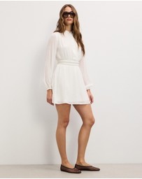 The Fated - Della Long Sleeve Gathered Mini Dress