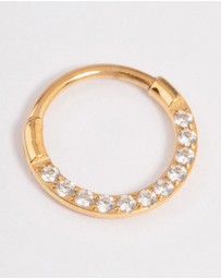 Lovisa - Gold Plated Titanium Cubic Zirconia Clicker Earring 7mm