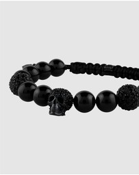 Philipp Plein - PLEIN ELITE IP Black Black Crystals Black Agate bracelet