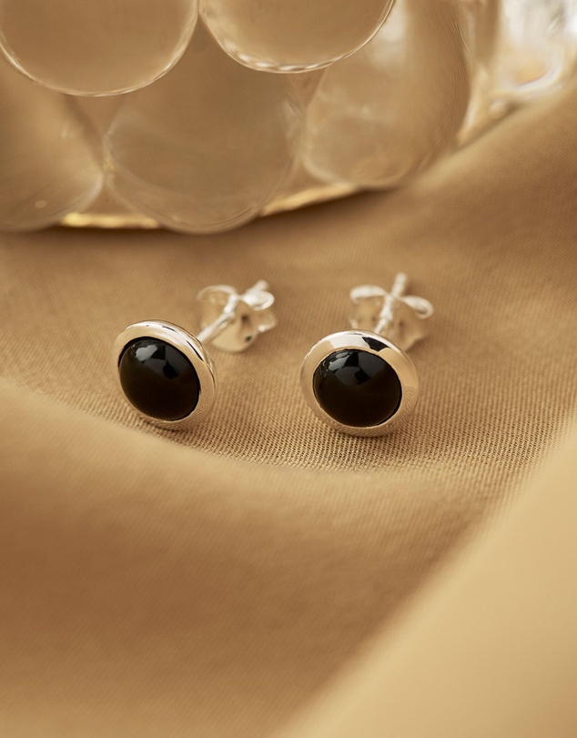 Najo - Husk Onyx Stud Earring