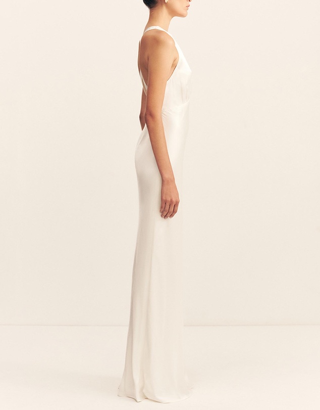 Shona Joy - La Lune Plunged Cross Back Maxi Dress
