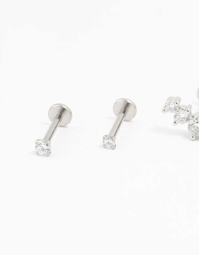 Lovisa - Surgical Steel Round Crawler Flat Backs 3-Pack