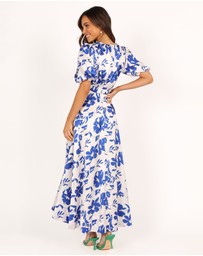 Petal & Pup - Aminah Puff Sleeve Dress - Blue Floral
