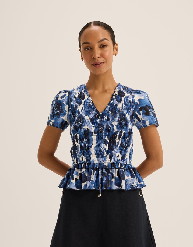 Review - Elizabeth Shirred Peplum Top