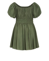 City Chic - Plus Size Lilli Mini Dress - olive