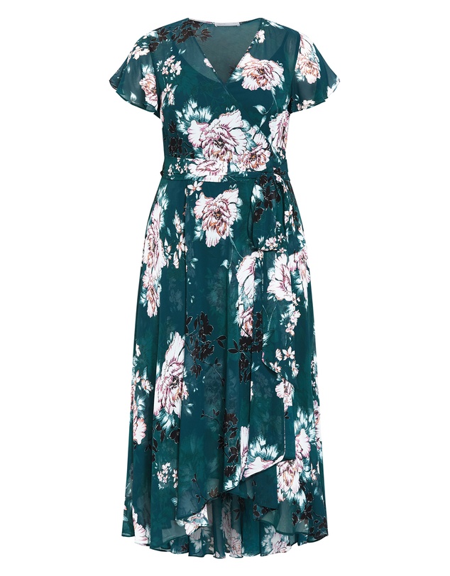 City Chic - Jade Blossom Short Sleeve Dress