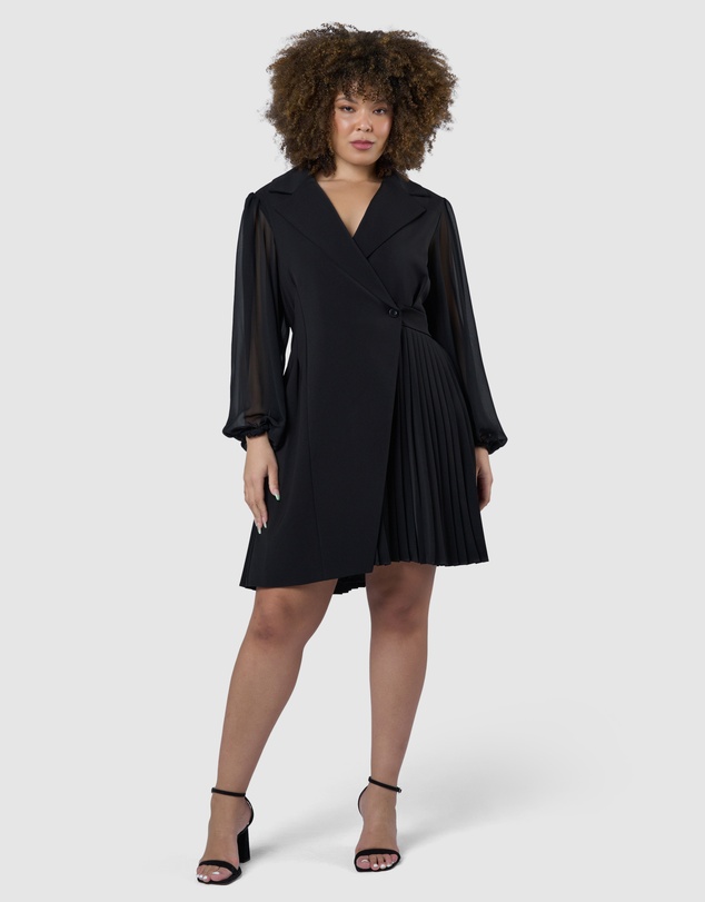 Pink Dusk by Curve Project - Feverish Nights Tuxedo Mini Dress