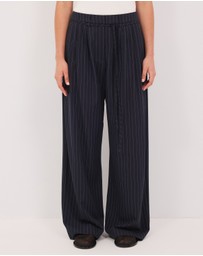 Calli - Rhode Pinstripe Wide Leg Pants