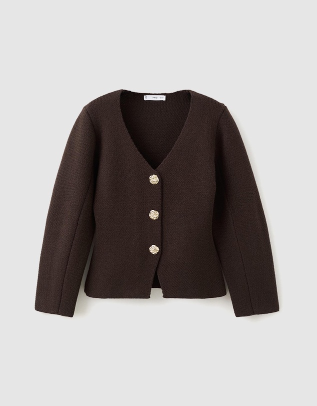 M.N.G - Knitted Jacket With Jewel Buttons