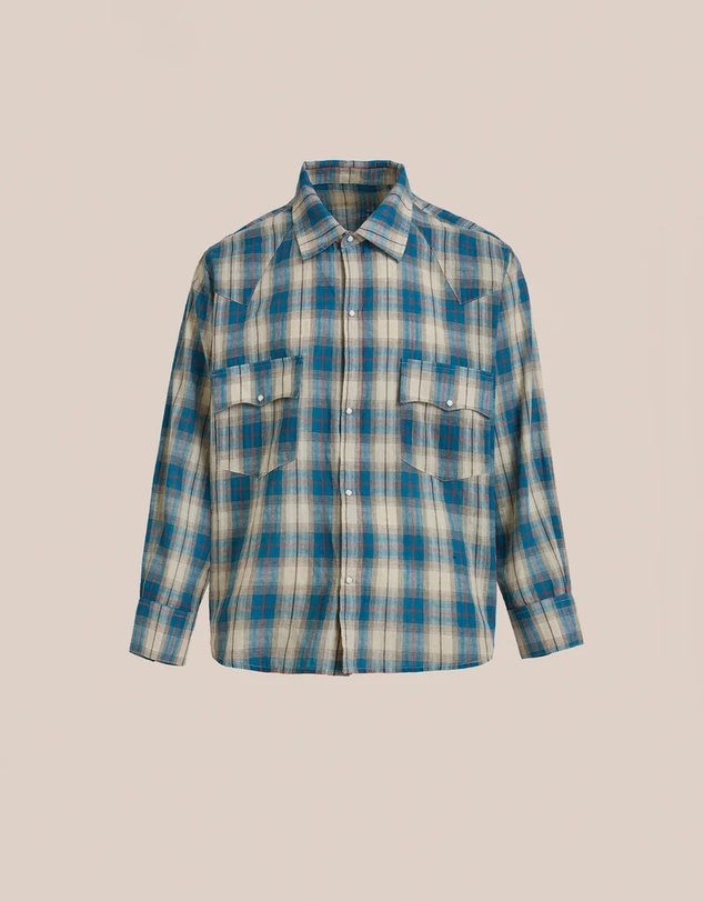 Found - Western Plaid Snap Button Shirt