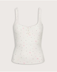 TALA - Soft Lounge Square Neck Button Tank