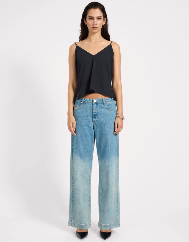 ONE TEASPOON - Low Riders Low Waist Wide Leg Denim Jeans - Texas Blue