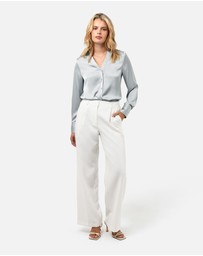 Forcast - Lila V-neck Satin Blouse